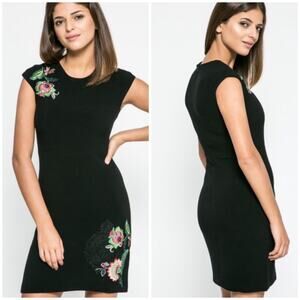 Desigual Women's Brendan Embroidered Career Dress black 42 US L